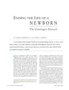The Hastings Center Report - January/February[removed]Article - "Ending the Life of a Newborn: The Groningen Protocol" (Acrobat PDF)