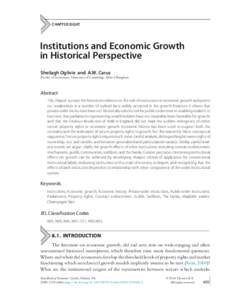 Institutions and Economic Growth in Historical Perspective