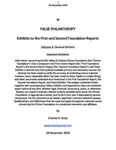 1 24 November 2015 ᵫ FALSE PHILANTHROPY Exhibits to the First and Second Foundation Reports