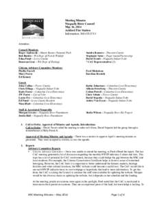 Meeting Minutes Nisqually River Council May 16, 2014 Ashford Fire Station Information: 