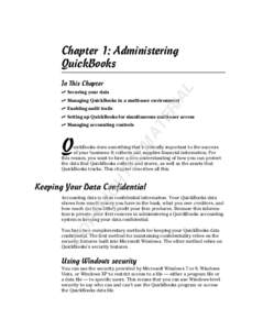Chapter 1: Administering QuickBooks AL  In This Chapter