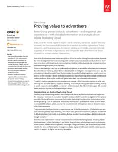 Adobe® Marketing Cloud Success Story  Eniro Group Proving value to advertisers Eniro Group