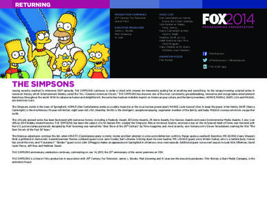 RETURNING PRODUCTION COMPANIES 20th Century Fox Television