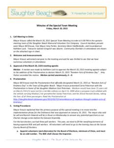    	
      Minutes	
  of	
  the	
  Special	
  Town	
  Meeting	
  