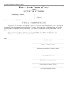 Waiver of a Preliminary Hearing