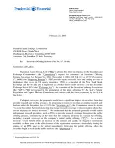 Prudential Equity Group LLC Comment Letter S7-38-04