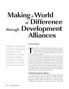 Making a World of Difference through Development Alliances