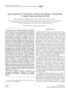 Biological Control 22, 9 –doi:bcon, available online at http://www.idealibrary.com on Egg Parasitoids of Sophonia rufofascia (Homoptera: Cicadellidae) in Hawaii Volcanoes National Park M. Tr