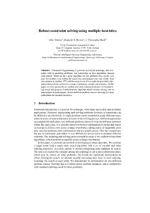 Heuristics / Mathematical optimization / Computer programming / Theoretical computer science / Search algorithms / Heuristic function / Heuristic / Constraint satisfaction problem / Scheduling / Constraint programming / Operations research / Software engineering