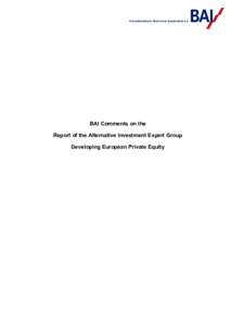 Microsoft Word - BAI-Comments on the EU Expert Group Report Private Equity_20.9.06.doc