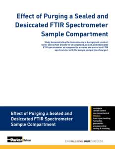 Effect of Purging a Sealed and Desiccated FTIR Spectrometer Sample Compartment Study demonstrating the inconsistency in background levels of water and carbon dioxide for an unpurged, sealed, and desiccated FTIR spectrome
