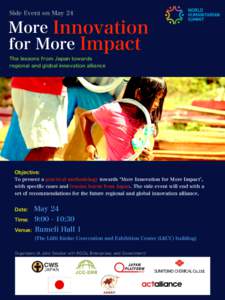 Side Event on May 24  More Innovation for More Impact The lessons from Japan towards regional and global innovation alliance