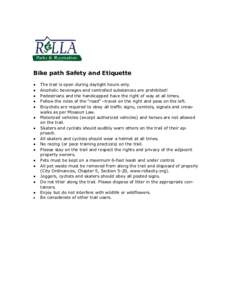 Bike path Safety and Etiquette     