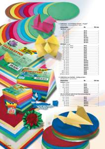 1 1. Faltblätter – in 10 Farben sortiert – 70 g/m2 Folding Papers – in 10 assorted colours – 70 g/m2 Information 100 Blatt / sheets