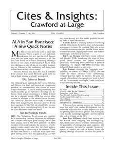Cites & Insights: Crawford at Large Volume 1, Number 7: JulyISSN