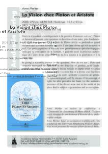 Academia Verlag  Anne Merker La Vision chez Platon et Aristotepp. 44,50 EUR. Hardcover. 15,5 × 23 cm.