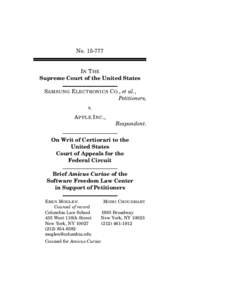 NoI N T HE Supreme Court of the United States S AMSUNG E LECTRONICS C O., et al., Petitioners,