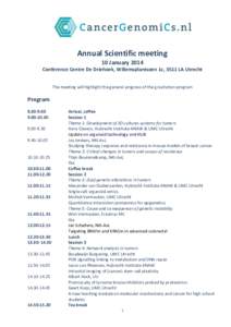   Annual	
  Scientific	
  meeting	
      10	
  January	
  2014	
  