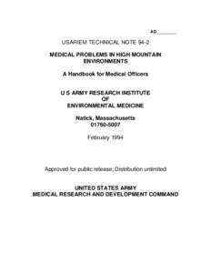 Natick /  Massachusetts / Hypobaric chamber / United States Army Research Institute of Environmental Medicine / Altitude sickness / Hypoxia / High altitude pulmonary edema / High altitude research / Health / Medicine / Aviation medicine