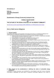 Annotations of EVN AG 2344 Maria Enzersdorf Austria  Questionnaire of Energy Community enclosed in the
