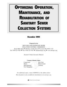 Optimizing Operation, Maintenance, and Rehabilitation of Sanitary Sewer Collection Systems: Table of Contents