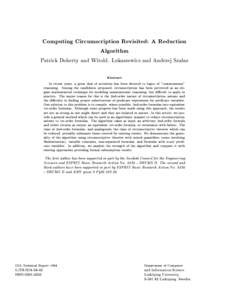 Computing Circumscription Revisited: A Reduction Algorithm Patrick Doherty and Witold. L ukaszewicz and Andrzej Szalas Abstract