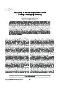 Memory & Cognition 2007, 35 (3), Subtyping as a knowledge preservation strategy in category learning LEWIS BOTT AND GREGORY L. MURPHY