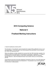 National QualificationsComputing Science National 5