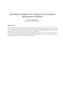 Optimality Conditions for Nonsmooth Constrained Optimization Problems Lisa C. Hegerhorst Leibniz Universit¨at Hannover  Abstract