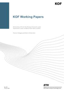 KOF Working Papers  Rationality of Direct Tax Revenue Forecasts under Asymmetric Losses: Evidence from Swiss cantons  Florian Chatagny and Boriss Siliverstovs