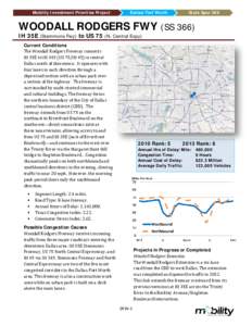 Mobility Investment Priorities Project  Dallas/Fort Worth State Spur 366