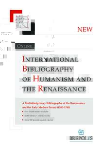 NEW Online International Bibliography of Humanism and