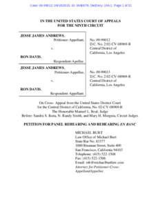 Case: , , ID: , DktEntry: 156-1, Page 1 of 31  IN THE UNITED STATES COURT OF APPEALS FOR THE NINTH CIRCUIT JESSE JAMES ANDREWS, Petitioner-Appellant,