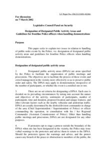 LC Paper No. CB[removed])  For discussion on 7 March 2002 Legislative Council Panel on Security Designation of Designated Public Activity Areas and