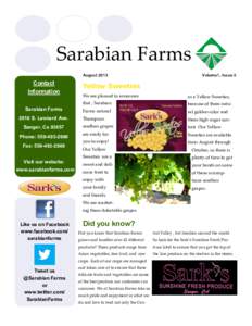 Sarabian Farms August 2013 Contact Information Sarabian Farms