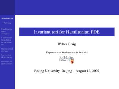 Invariant tori for Hamiltonian PDE