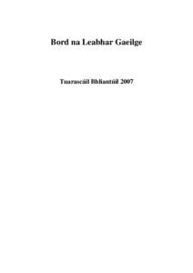 Bord na Leabhar Gaeilge  Tuarascáil Bhliantúil 2007