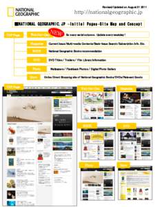 Revised/Updated on Augusthttp://nationalgeographic.jp ■NATIONAL GEOGRAPHIC.JP –Initial Pages–Site Map and Concept TOP Page