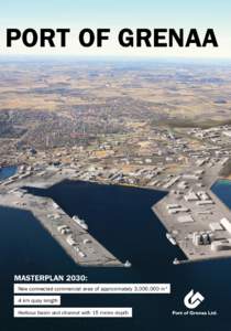 PORT OF GRENAA  Masterplan 2030: New connected commercial area of approximately 3,000,000 m2 4 km quay length Harbour basin and channel with 15 metre depth