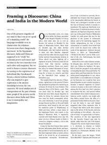 Perspective  Framing a Discourse: China and India in the Modern World Vinay Lal