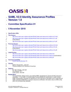 3  SAML V2.0 Identity Assurance Profiles Version[removed]