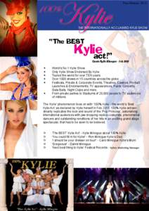 Kylie  100% Press Release 2012