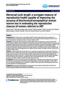 Menstrual cycle length: a surrogate measure of reproductive health capable of improving the accuracy of biochemical/sonographical ovarian reserve test in estimating the reproductive chances of women referred to ART