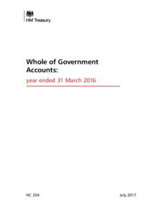 Whole of Government Accounts: year ended 31 March 2016