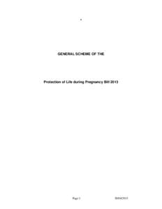 +  GENERAL SCHEME OF THE Protection of Life during Pregnancy Bill 2013