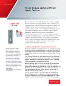 FEATURE OVERVIEW  Oracle Big Data Spatial and Graph: Spatial Features  For over a decade, Oracle has offered leading spatial and graph
