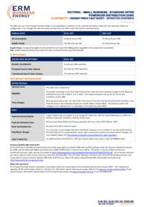 VICTORIA – SMALL BUSINESS - STANDING OFFER POWERCOR DISTRIBUTION ZONE ELECTRICITY: ENERGY PRICE FACT SHEET - EFFECTIVE[removed]VIC_STND_BUS_PC_SR