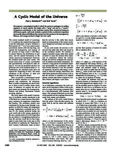 RESEARCH ARTICLES  A Cyclic Model of the Universe H2 ⫽