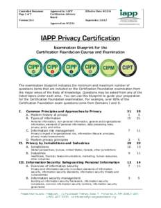 Controlled Document Page 1 of 2 Approved by: IAPP Certification Advisory Board