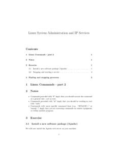 Linux System Administration and IP Services  Contents 1 Linux Commands - part 2  1